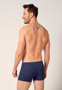 Rückansicht von einem Herren-Model, das HU blue-black selection baumwolle Pants 3er Pack trägt
