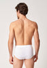 Rückansicht von einem Herren-Model, das HU white baumwolle Slip mit Eingriff trägt