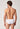 Rückansicht von einem Herren-Model, das HU white baumwolle Slip mit Eingriff trägt