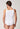 Rückansicht von einem Herren-Model, das HU white baumwolle Tanktop trägt