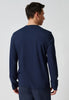 Rückansicht von einem Herren-Model, das HU dress blue baumwolle Shirt langarm trägt