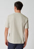 Rückansicht von einem Herren-Model, das HU beige melange baumwolle Shirt kurzarm trägt