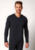 Vorderansicht von einem Herren-Model, das HU black baumwolle Shirt langarm trägt