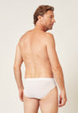 Rückansicht von einem Herren-Model, das HU white modal/viskose/tencel Slip trägt