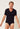 Vorderansicht von einem Herren-Model, das HU black modal/viskose/tencel V-Shirt kurzarm trägt