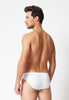 Rückansicht von einem Herren-Model, das HU white baumwolle Slip Doppelpack trägt