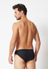 Rückansicht von einem Herren-Model, das HU black baumwolle Slip Doppelpack trägt