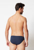 Rückansicht von einem Herren-Model, das HU dress blue baumwolle Slip Doppelpack trägt