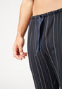 Nahaufnahme von einem Herren-Model, das HU anthracite stripe baumwolle Hose lang trägt
