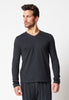Ansicht von einem Herren-Model, das HU anthracite baumwolle Shirt langarm trägt