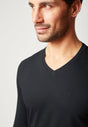 Nahaufnahme von einem Herren-Model, das HU anthracite baumwolle Shirt langarm trägt