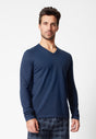 Vorderansicht von einem Herren-Model, das HU dress blue baumwolle Shirt langarm trägt