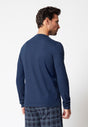 Rückansicht von einem Herren-Model, das HU dress blue baumwolle Shirt langarm trägt