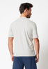 Rückansicht von einem Herren-Model, das HU beige melange baumwolle Shirt kurzarm trägt