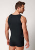 Rückansicht von einem Herren-Model, das HU black modal/viskose/tencel Tanktop trägt