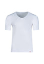 Vorderansicht (Freisteller) von HU white modal/viskose/tencel V-Shirt kurzarm