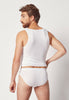 Rückansicht von einem Herren-Model, das HU white modal/viskose/tencel Slip trägt