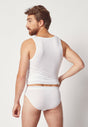 Rückansicht von einem Herren-Model, das HU white modal/viskose/tencel Slip trägt
