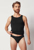 Vorderansicht von einem Herren-Model, das HU black modal/viskose/tencel Slip trägt