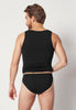 Rückansicht von einem Herren-Model, das HU black modal/viskose/tencel Slip trägt
