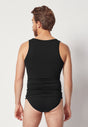 Rückansicht von einem Herren-Model, das HU black modal/viskose/tencel Tanktop trägt