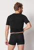 Rückansicht von einem Herren-Model, das HU black modal/viskose/tencel Pants trägt