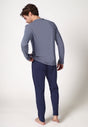 Rückansicht von einem Herren-Model, das HU faded denim baumwolle Pyjama lang trägt