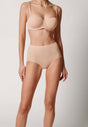 Vorderansicht von einem Damen-Model, das HU dusty rose baumwolle Maxi Slip Doppelpack trägt