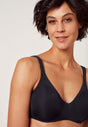 Nahaufnahme von einem Damen-Model, das HU black mikrofaser Bügel BH versteckte Bügel trägt