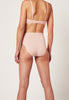 Rückansicht von einem Damen-Model, das HU dusty rose baumwolle Maxi Slip Doppelpack trägt