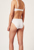 Rückansicht von einem Damen-Model, das HU white mikrofaser Rio Slip Doppelpack trägt