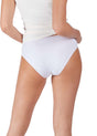 Rückansicht von einem Damen-Model, das HU white mikrofaser Rio Slip Doppelpack trägt