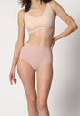 Vorderansicht von einem Damen-Model, das HU dusty rose mikrofaser Taillien Slip trägt