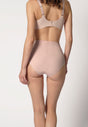 Rückansicht von einem Damen-Model, das HU dusty rose mikrofaser Taillien Slip trägt