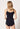 Rückansicht von einem Damen-Model, das HU black modal/viskose/tencel Spaghetti Top trägt