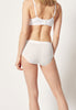 Rückansicht von einem Damen-Model, das HU white modal/viskose/tencel Panty trägt