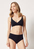 Vorderansicht von einem Damen-Model, das HU black modal/viskose/tencel Soft BH trägt