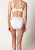 Rückansicht von einem Damen-Model, das HU white mikrofaser Maxi Slip trägt